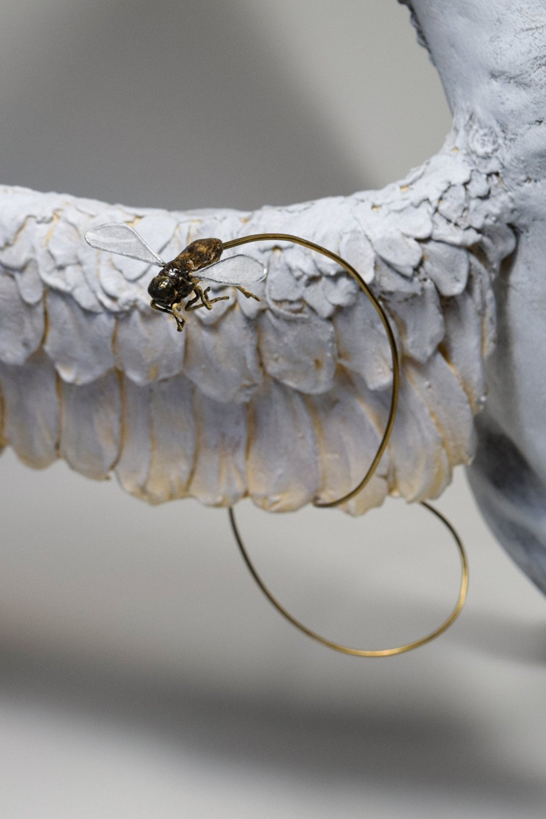 Detail of gad fly in Pegasus horse sculpture
