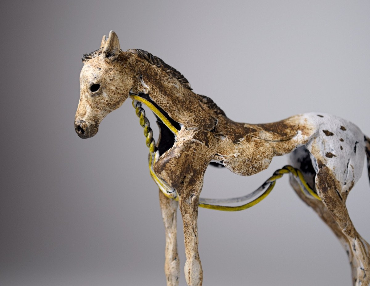 Wire and clay foal sculpture by Susie Benes (@postmodernequestrian)
