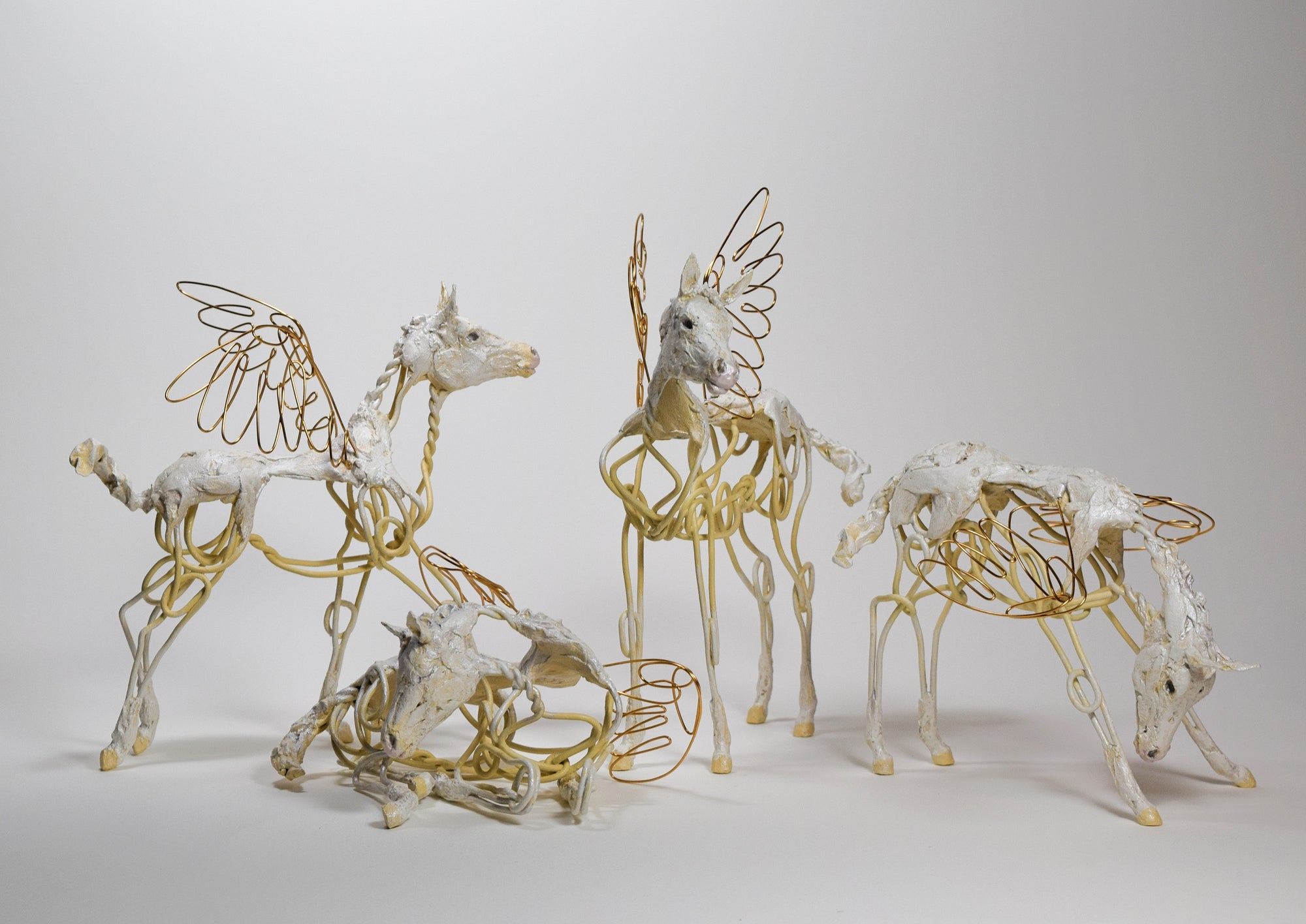 Wire and clay foal sculpture by Susie Benes (@postmodernequestrian)