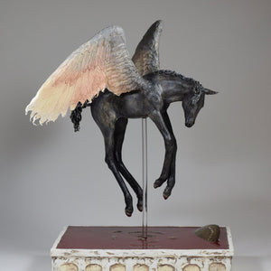 Pegasus born from the blood of the Gorgon sculpture
