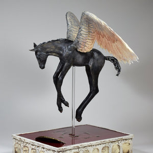 Pegasus born from the blood of the Gorgon sculpture by Susie Benes