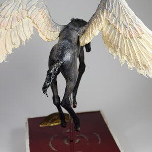 Pegasus born from the blood of the Gorgon sculpture by Susie Benes